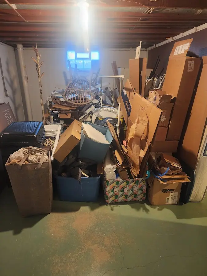 Roll-off dumpster container at job site for 20 Yard Dumpster Rental in Parsippany-Troy Hills